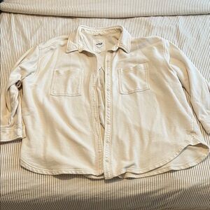 Aerie Cream Textured Hoodie